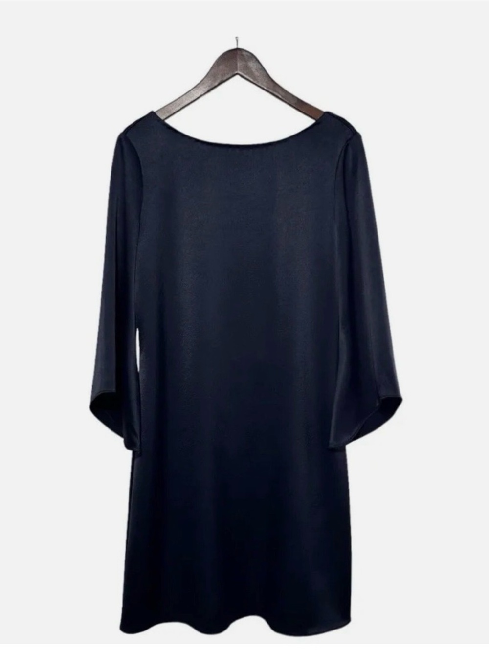 Diane Von Furstenberg Womens Korrey Navy Blue Satin Shift Dress Size 4